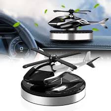 Solar Powered Helicopter for Car Accessories for Dashboard with Aroma Diffuser for Car interior Dashboard Helicopter Solar Accessories (Silver)